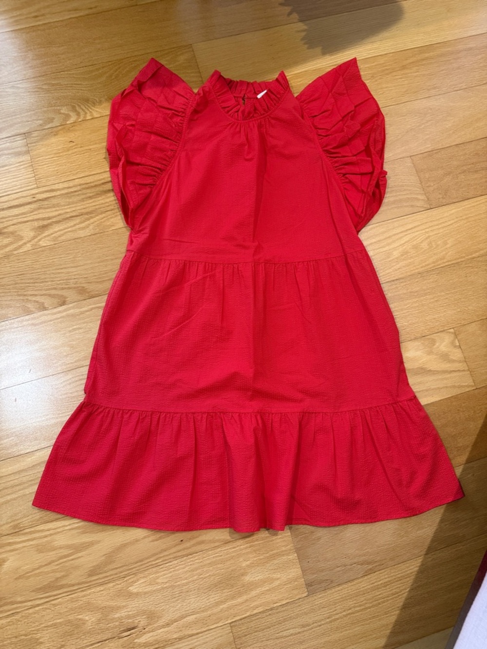 Marie Oliver Red Ruffle Sleeve Dress Size Medium